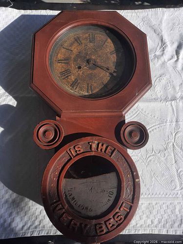 F. Daly Company Schoolhouse Wall Clock Case, Octagon Top (1 of 13)