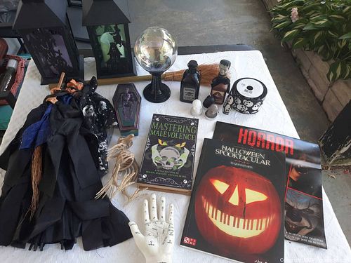Halloween Witch Occult Prop Lot — Marionette, Lanterns, Plasma Globe (1 of 6)
