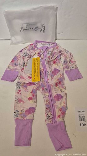 Sabana Bay Girls Floral Romper 6-9 Months Pink Lavender (1 of 5)