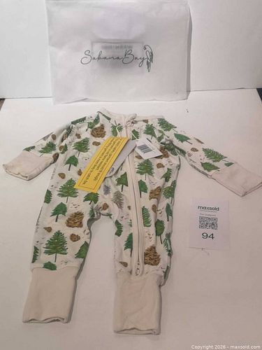 Sabana Bay Newborn One-Piece Romper Footed Pajama, Tree Print (1 of 5)