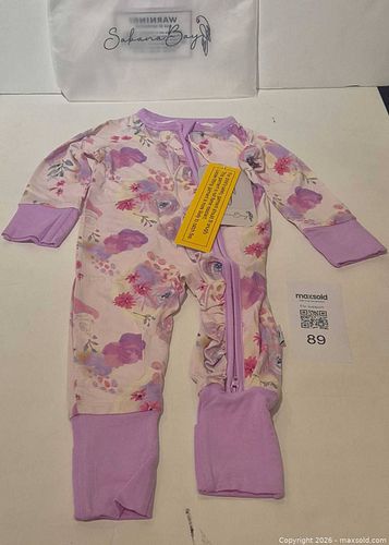 Sabana Bay One-Piece Romper 3-6 Months Pink Purple Floral (1 of 5)
