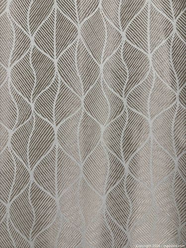 Beige/Taupe Leaf Botanical Woven Jacquard Curtain Panels (Set) (1 of 3)