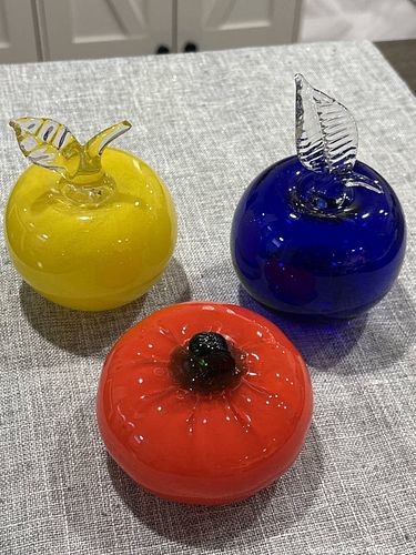 Hand-Blown Decorative Glass Fruit Set of 3 (1 of 3)