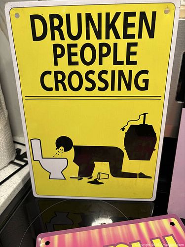 Lot of 3 Vintage Novelty Metal Warning Wall Signs (1 of 4)