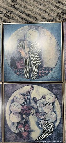 Set of 6 Framed Signed G. Rodo Boulanger Canvas Prints (1 of 5)