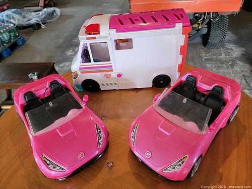 Barbie Ambulance Vehicle & 2 Convertibles (1 of 3)