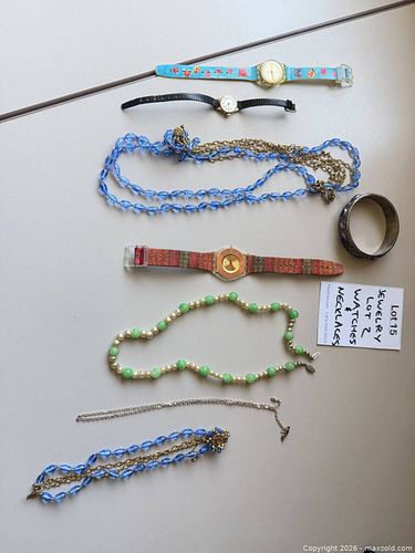 Lot of Costume Jewelry: Watches, Necklaces & Bracelet (1 of 10)