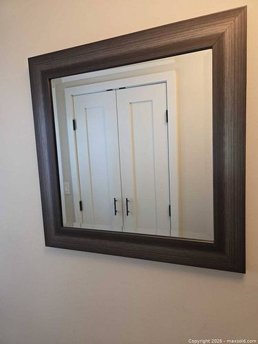 25" x 25" Square Wall Mirror, Brown/Gray Engineered Wood Frame (1 of 5)