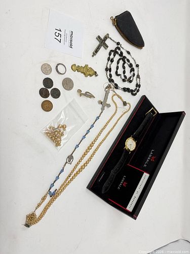 LaSalle Wrist Watch with Assorted Jewelry, Coins & Pouch (1 of 20)