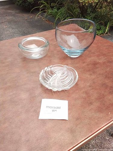 Clear Glass Decorative Bowls and Dish, Lot of 3 (1 of 4)