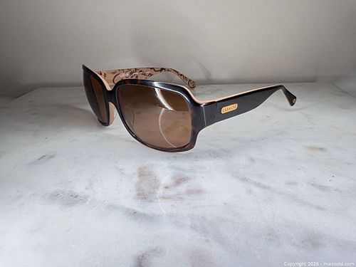 Coach Oversized Brown Beige Plastic/Acetate Sunglasses (1 of 10)