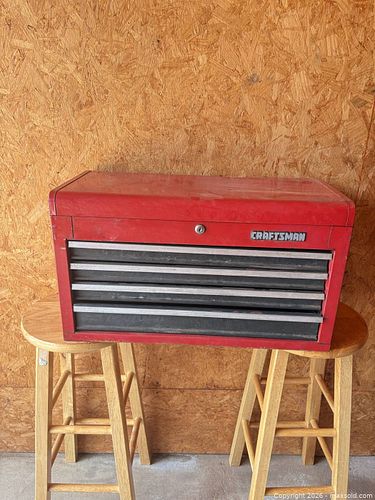 Craftsman Red Steel 4-Drawer Top Chest / Portable Toolbox (1 of 8)