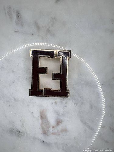 Fendi Gold-Tone Metal Belt Buckle with Brown Enamel (1 of 5)