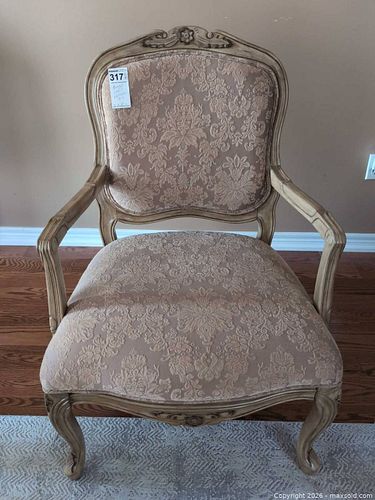 French Provincial Wooden Frame Accent Armchair  C (1 of 10)
