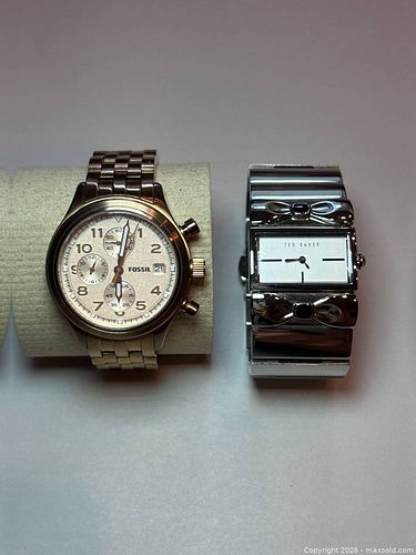 Women's Watches: Fossil & Ted Baker Stainless Steel Chronograph and Bangle (1 of 20)