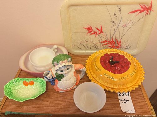 Vintage Colorful Ceramic & Milk Glass Serveware Lot (1 of 15)