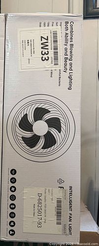White Ceiling Fan #1 with Remote & LED Light Model ZW33 D-6825017-93 (1 of 1)