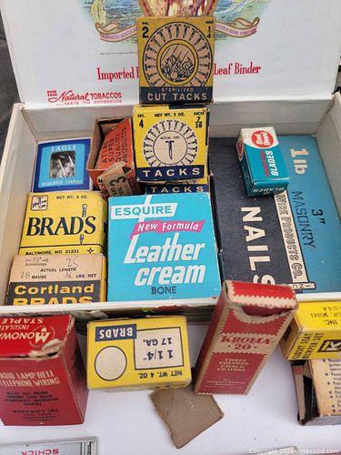 Vintage Advertising Boxes, Hardware Tacks, Brads, and Collectibles Lot (1 of 16)