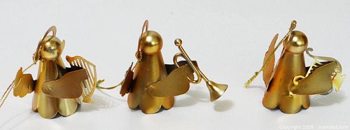 Metal angels playing instruments decorations (1 of 6)