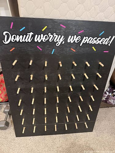 48” TALL Donut Pegboard Display - Wood/Plywood with Decal (1 of 3)