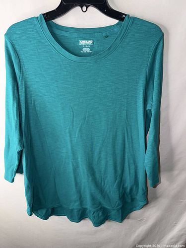Kirkland Signature Women's Teal/Turquoise 3/4 Sleeve Tee L (1 of 5)