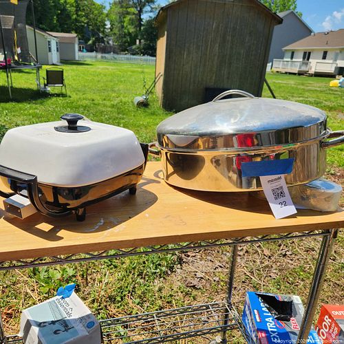 Electric Skillet and Oval Roaster, Stainless Steel (1 of 5)