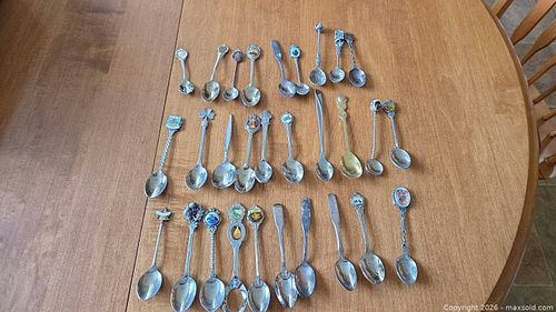 Assorted Silver-Plated Collectible Souvenir Spoons, (1 of 12)
