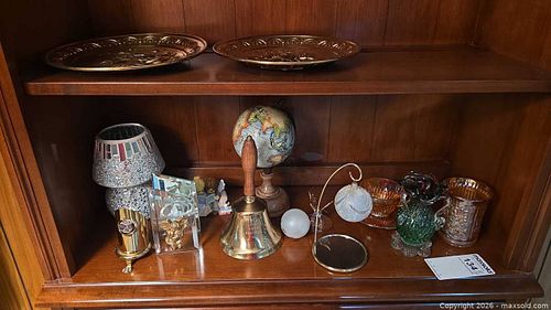 Mixed Decorative Glassware Set — Vases, Candleholders, Brass Bell (1 of 10)