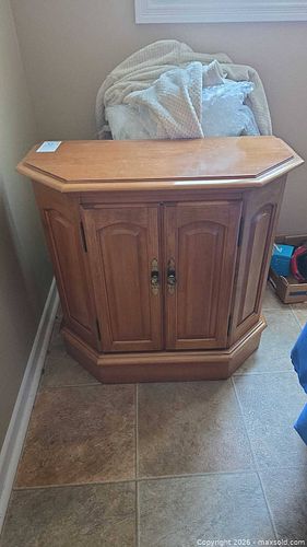 Solid Wood Traditional Light Brown Cabinet, Two Doors, Shelves (1 of 11)