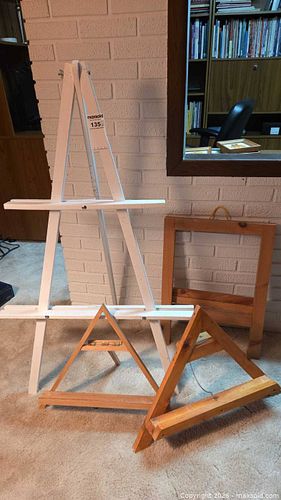 Wood Floor & Table Easels with Picture Frames, Lot of 4+ (1 of 7)