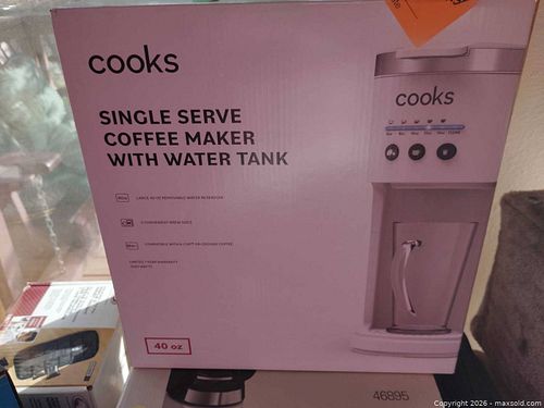 Cooks Single Serve Coffee Maker, 40 oz Tank, White (1 of 3)