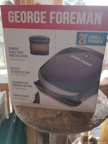 George Foreman Electric Grill & Panini Press, 2-Serving, Black (1 of 3)