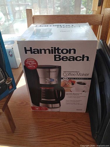 Hamilton Beach 12-Cup Programmable Drip Coffee Maker, Stainless/Black (1 of 3)
