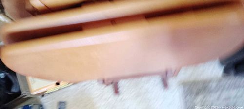 Set of 4 Light Brown Wooden Folding TV Trays with Stand (1 of 3)