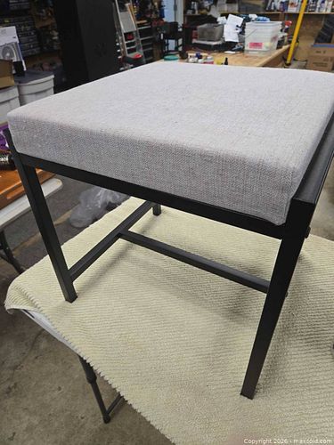Modern Industrial Metal Frame Stool with Fabric Seat (1 of 4)