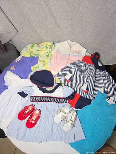Girls 12-24 Mixed Baby Clothing Lot — Dresses, Shoes, Jacket (1 of 13)