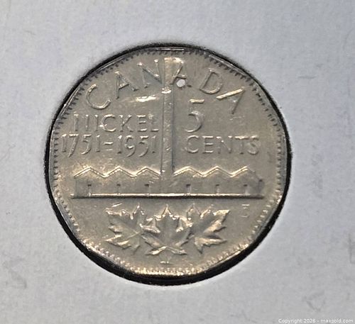 1951 Canada 5 Cent Nickel Commemorative 12-Sided (1 of 2)