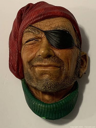 Resin Pirate Nautical Male Face Wall Hanging Plaque (unmarked but likely Bossons) (1 of 2)
