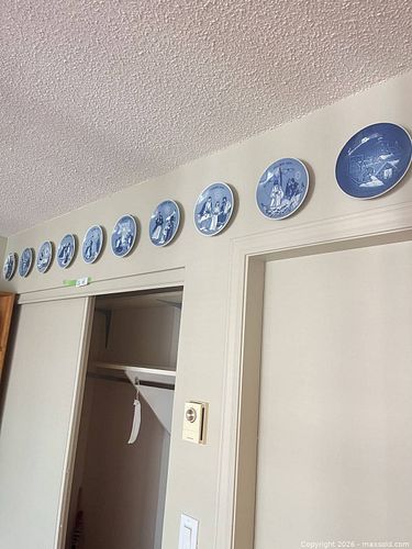 Vintage Porcelain Christmas Nativity Decorative Plates, 1969–79, Blue/White (1 of 13)