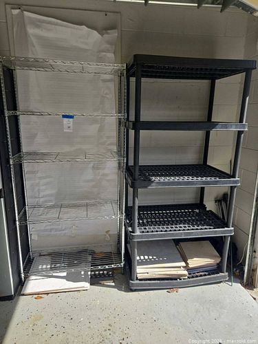 Chrome & Black Steel/Plastic 4-5 Shelf Storage Rack (1 of 10)