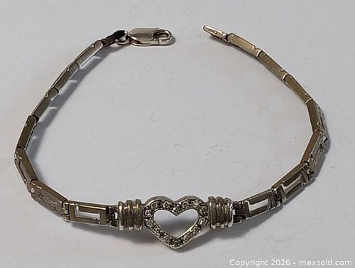 Sterling Silver Heart Theme Bracelet 7.5"  (1 of 14)