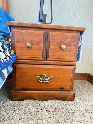 End table next to a bed (1 of 4)