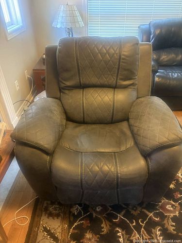 Oversized Dark Brown Faux Leather Recliner Chair (1 of 1)