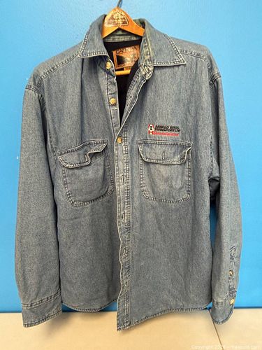Canada Sportswear Light Blue Stonewash Denim Jacket, L (1 of 4)