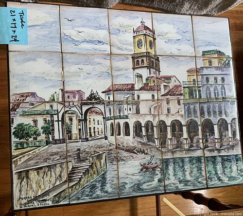 Wrought iron tile top table from Sao Miguel Azores, Portugal  (1 of 6)