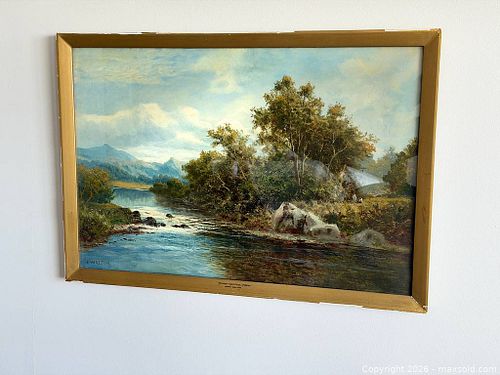 Henry WALTON (1804-1865) Original Oil on Canvas Painting - 'Mornings Capel Curig N. Wales' (1 of 8)