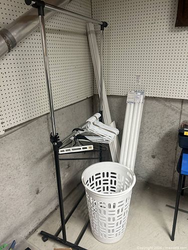 Clothes Rack, Laundry Hamper, Fluorescent Bulbs (1 of 7)