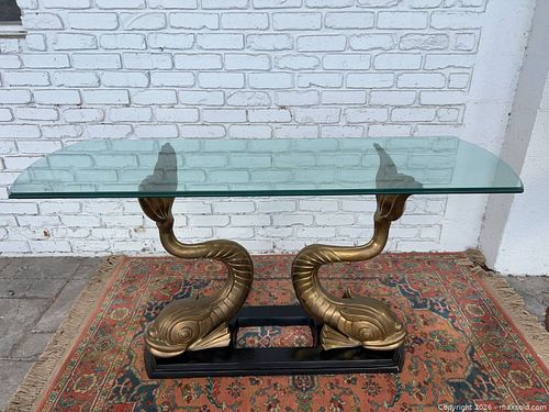 Hollywood Regency dolphin, mariner table (1 of 10)