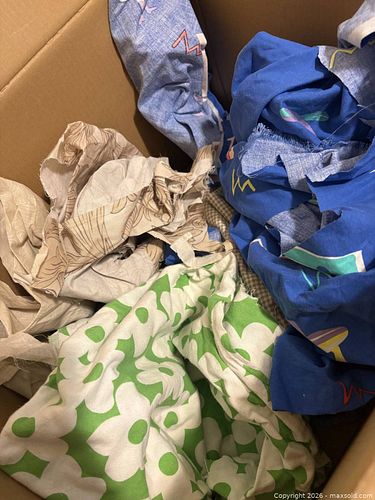 Assorted Cotton Fabric Scraps - Blue, Green, Beige, Floral & Solids (1 of 3)