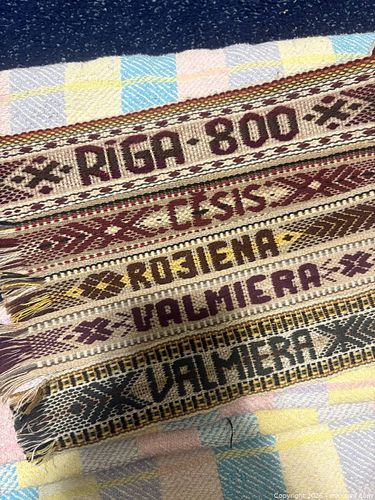 Latvian Baltic Woven Cotton Sashes, Multi-Color, Lot of 4–6 (1 of 4)